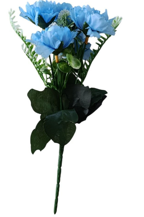 Ramo de Mini Claveles Color Azul 29cm
