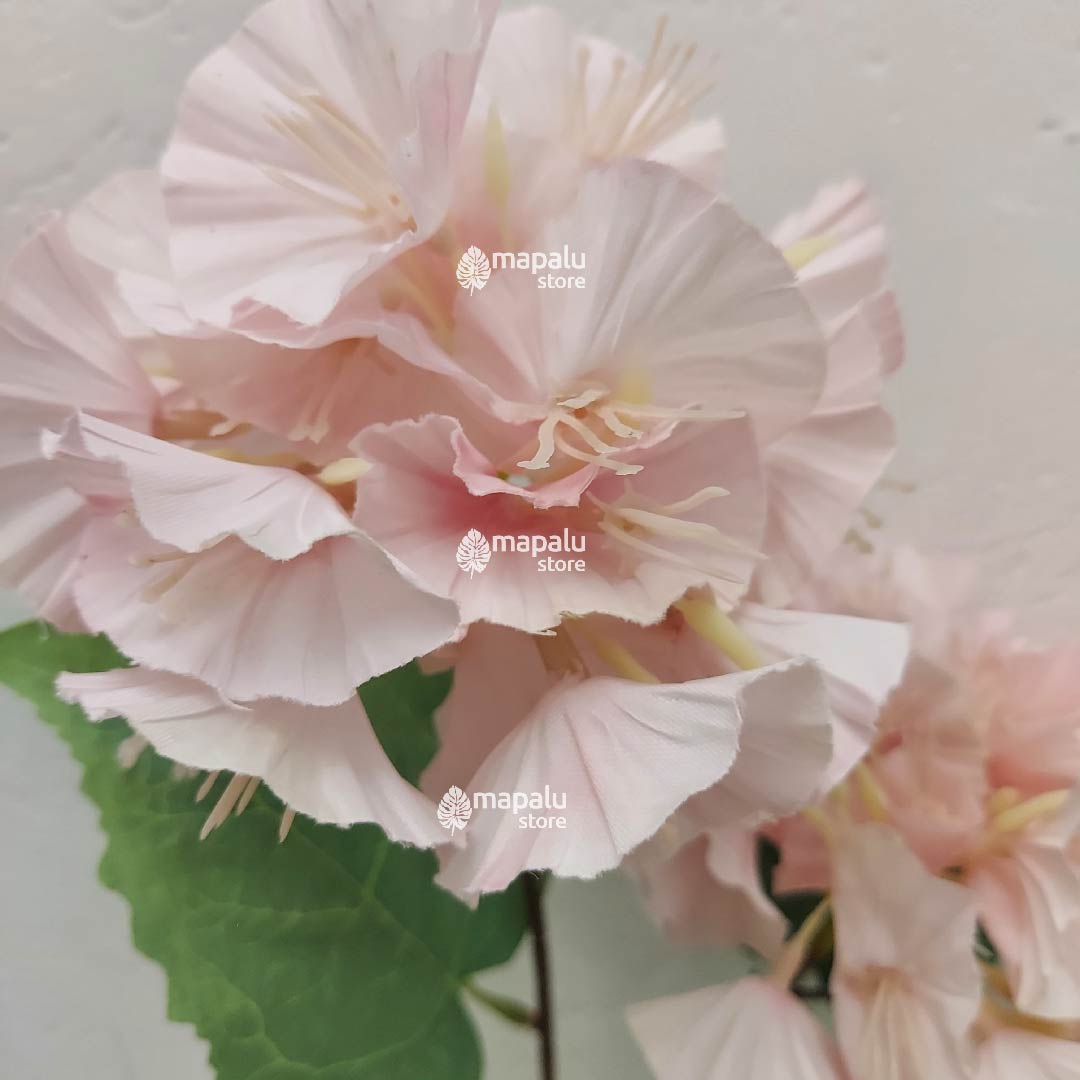 Ramo de flores Alcea Rosea artificial rosado pastel 91cm