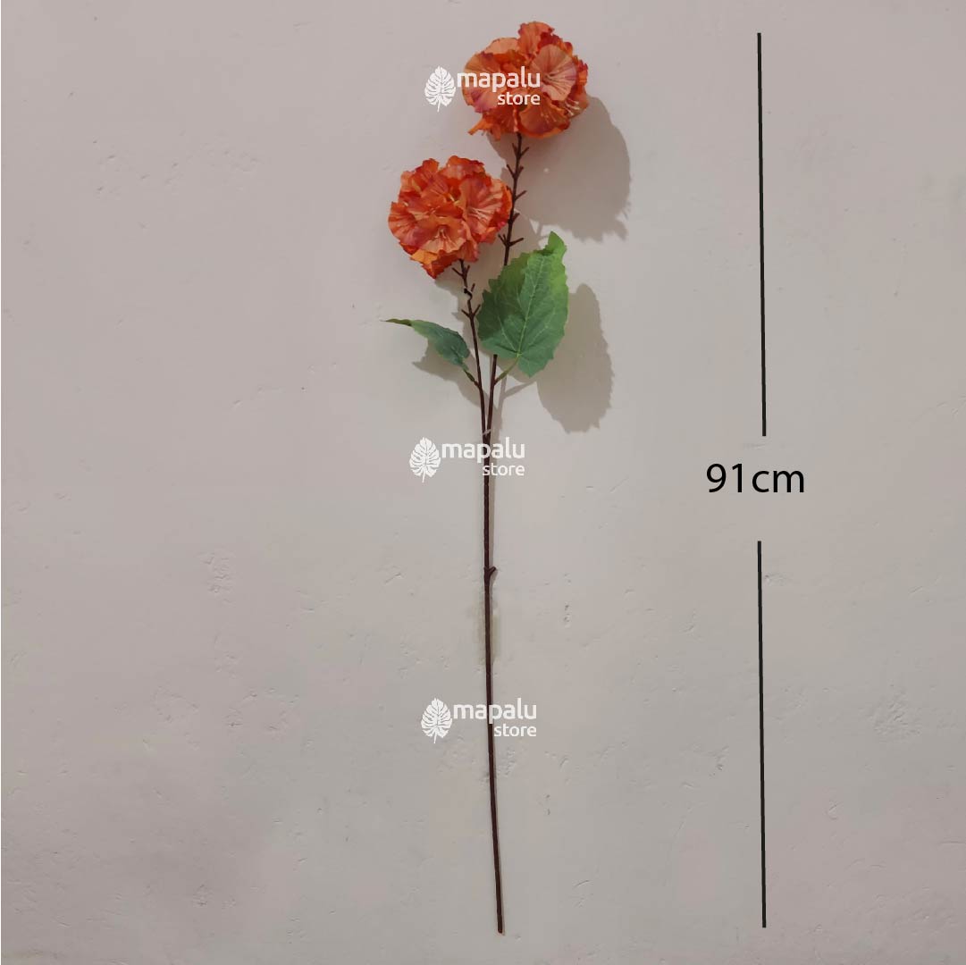 Ramo de flores Alcea Rosea artificial anaranjado 91cm