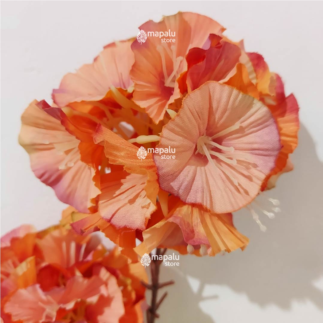 Ramo de flores Alcea Rosea artificial anaranjado 91cm