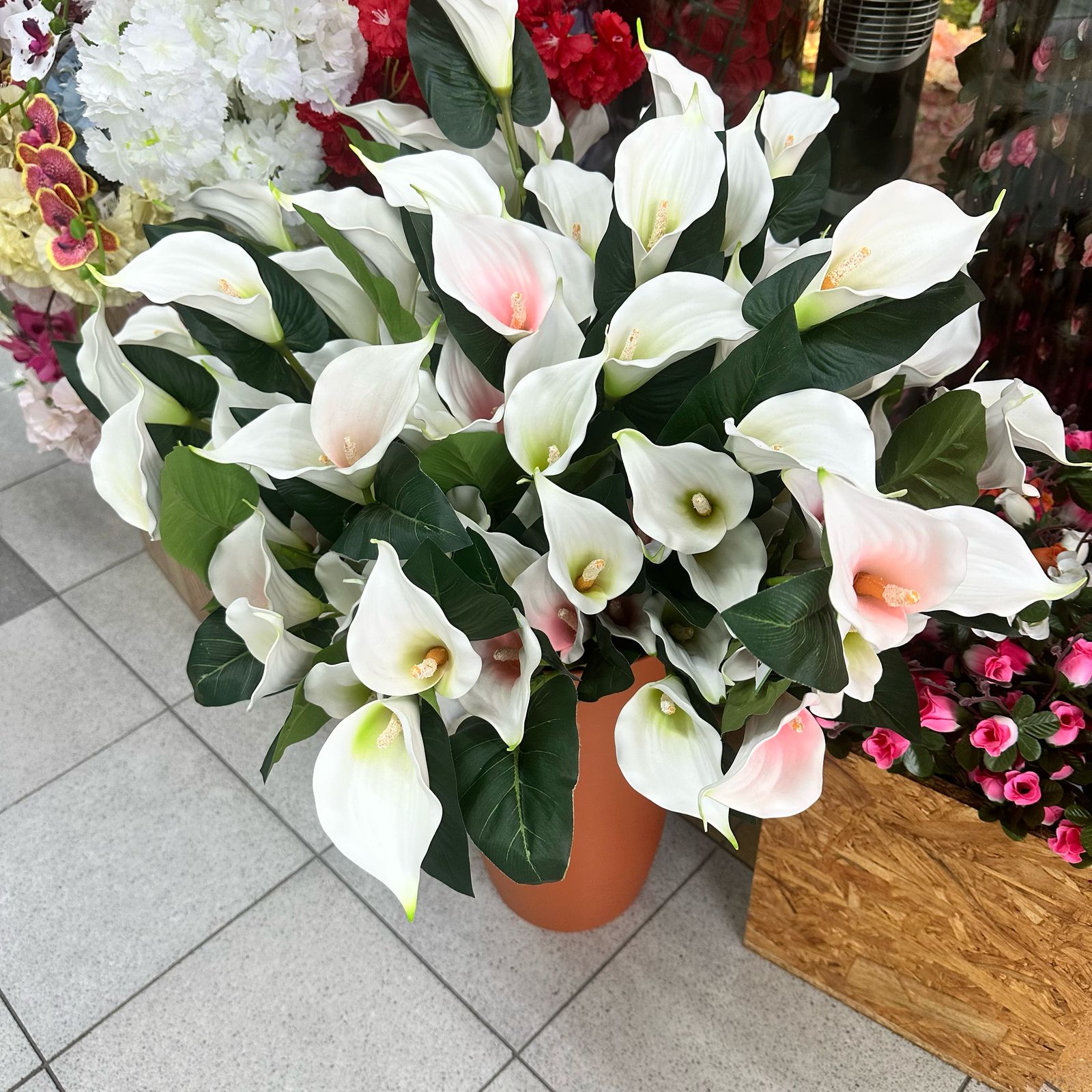 Flores Cartucho  Blanco Artificial