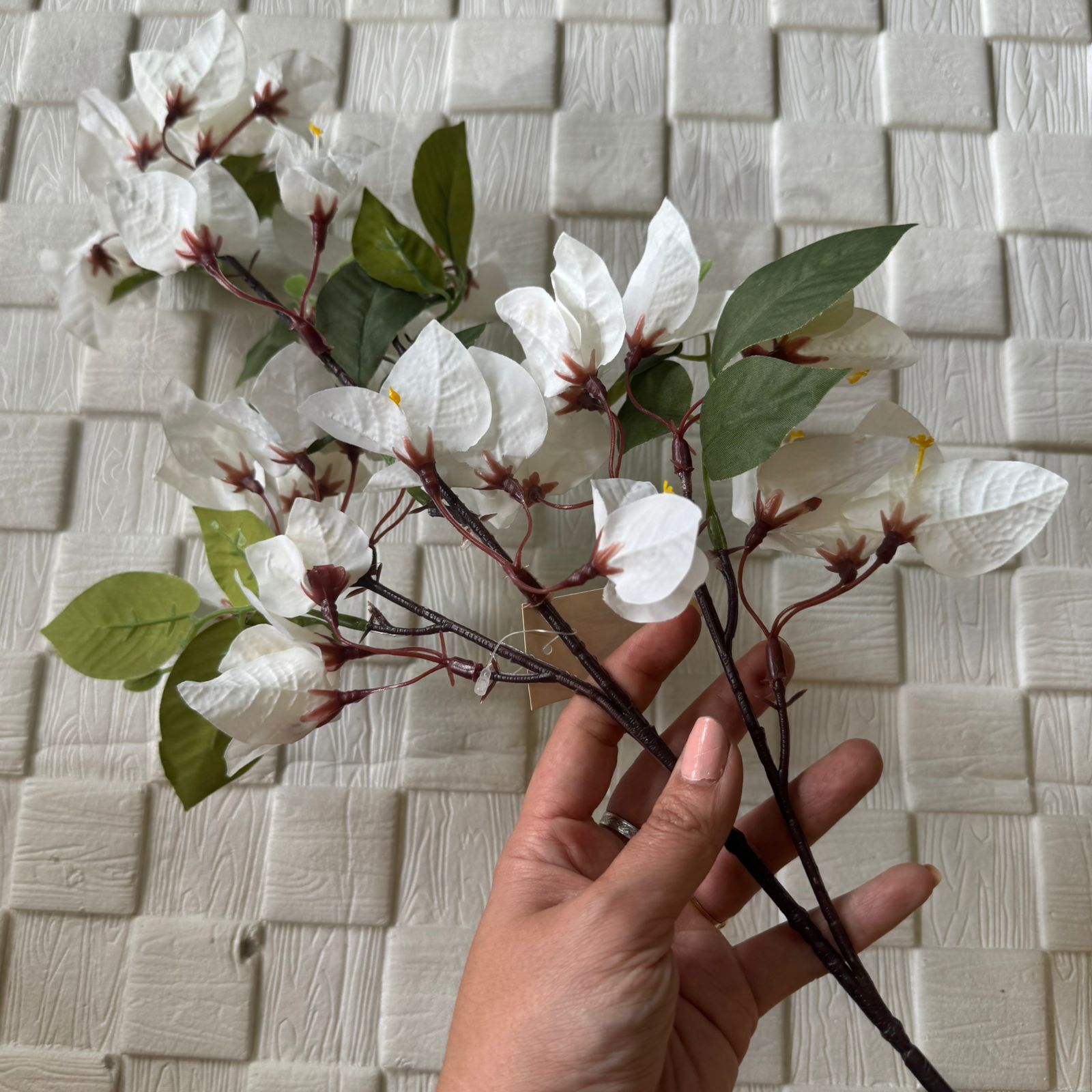 Rama de Veranera Artificial decorativa Blanca 70cm