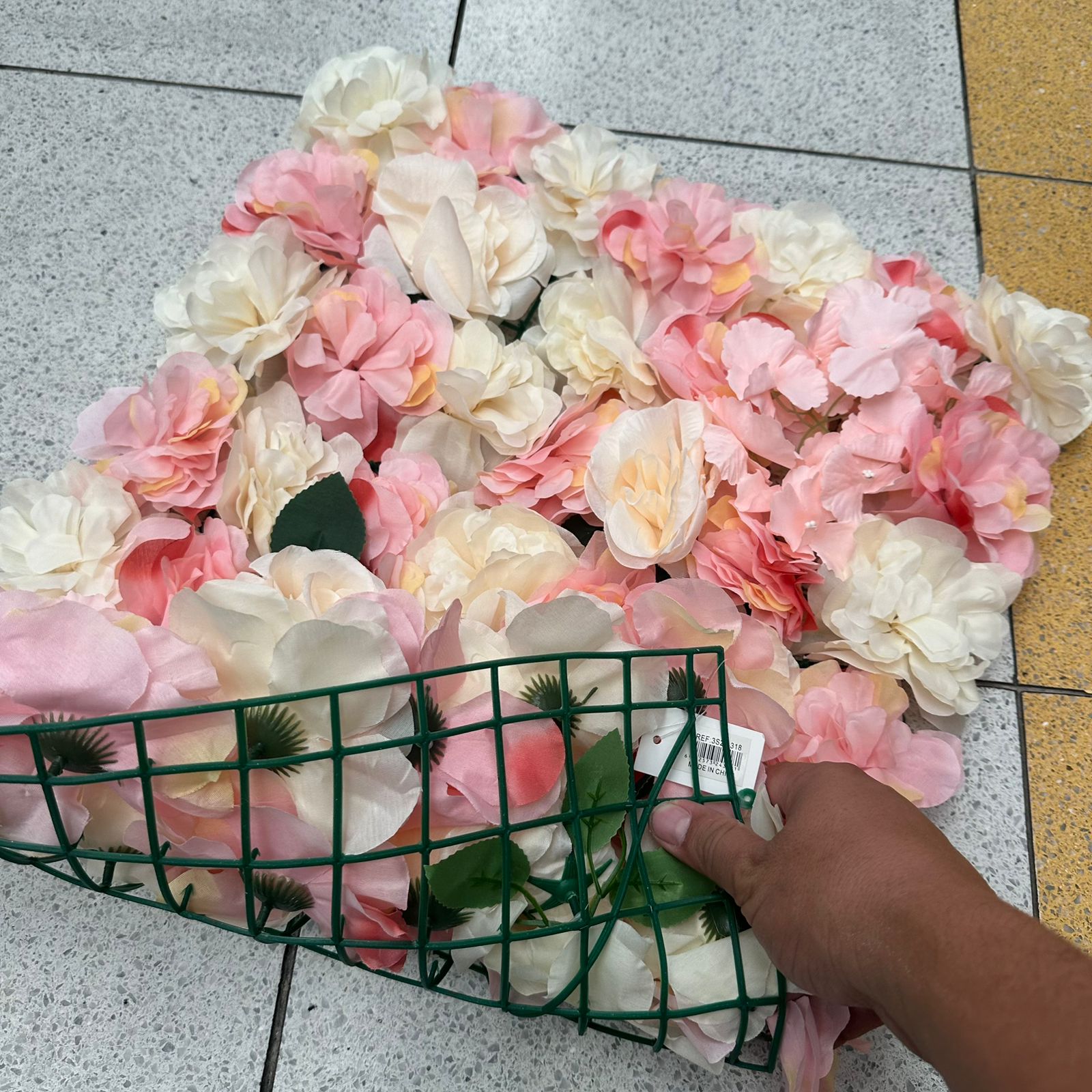 Jardin Vertical Artificial 60x40cm rosas floral Pastel