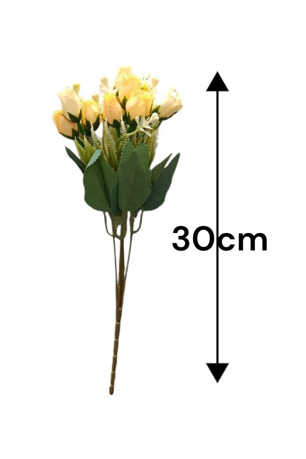 Ramo de Mini Rosas Color Amarillo 30cm
