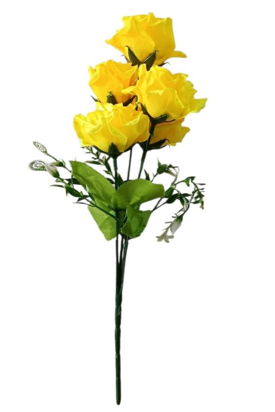 Ramo de Rosa de Té Color Amarillo 31cm