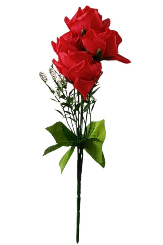 Ramo de Rosa de Té Color Rojo 31cm