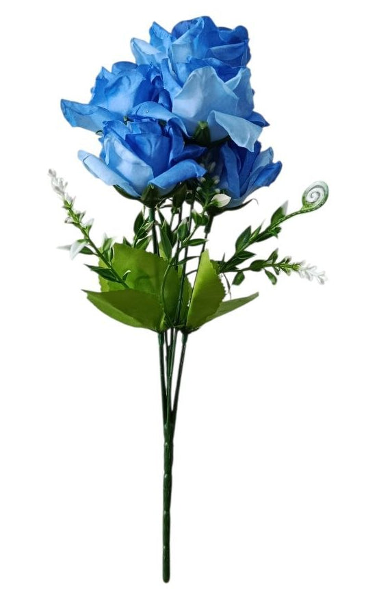 Ramo de Rosa de Té Color Azul 31cm