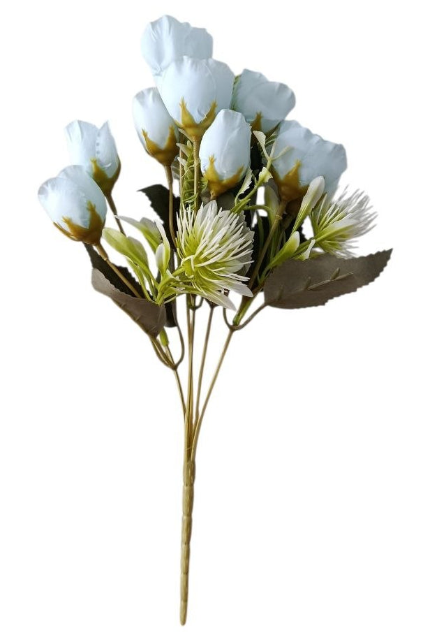 Ramo Tulipanes Celeste con Follaje 31cm