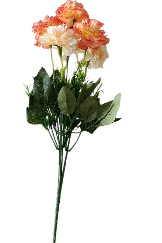 Ramo de Rosa Italiana Naranja/Crema 35cm