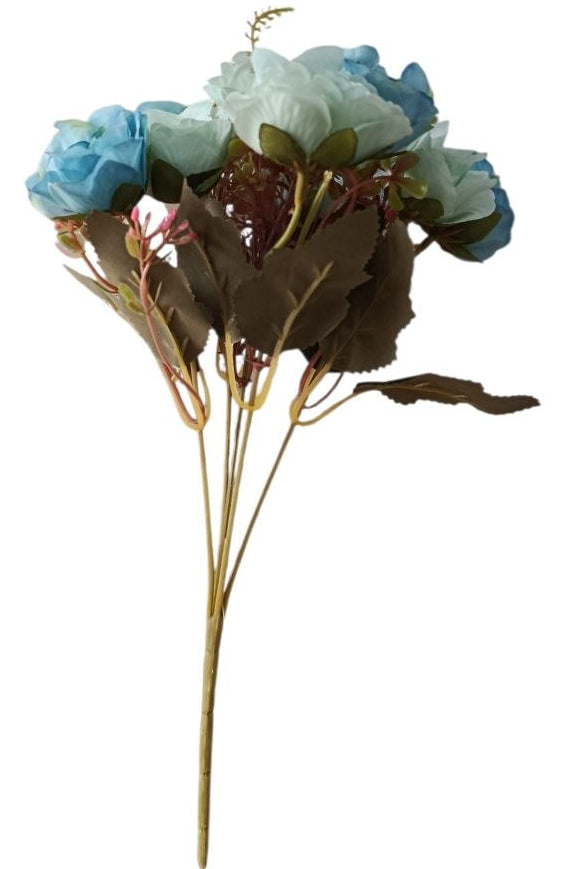 Ramo de Rosas Pequeñas Azules 29cm