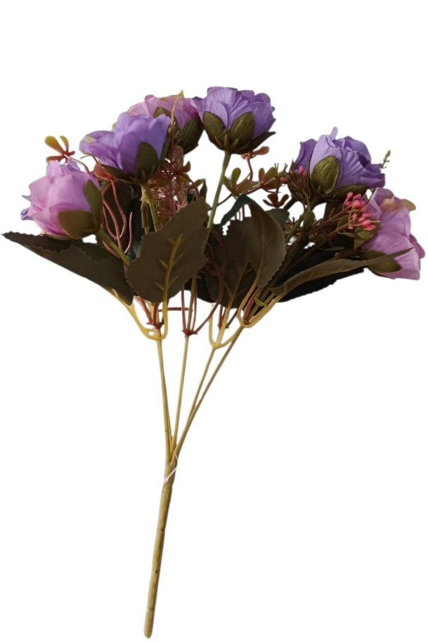 Ramo de Rosas Pequeñas Moradas 29cm