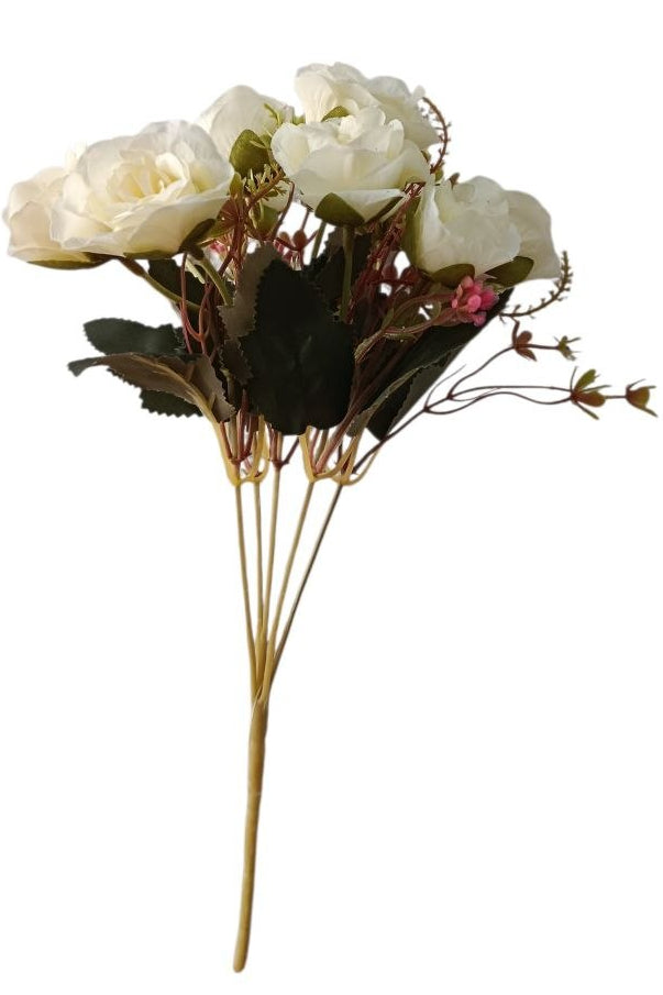 Ramo de Rosas Pequeñas Blancas 29cm
