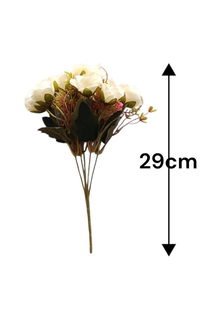 Ramo de Rosas Pequeñas Blancas 29cm