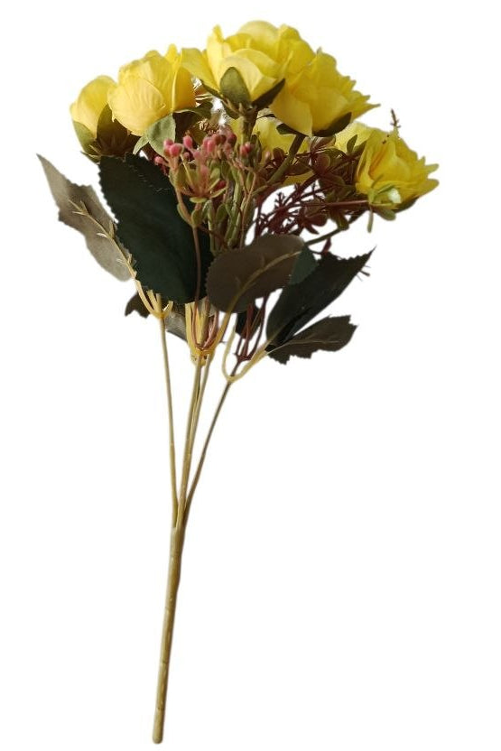 Ramo de Rosas Pequeñas Amarillas 29cm