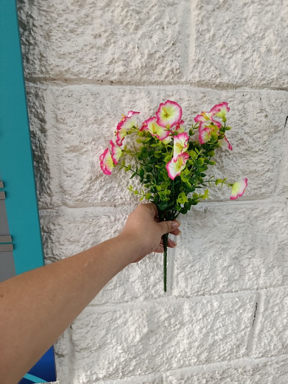 Follaje General Flor Campanilla Rosa/Blanca 34cm