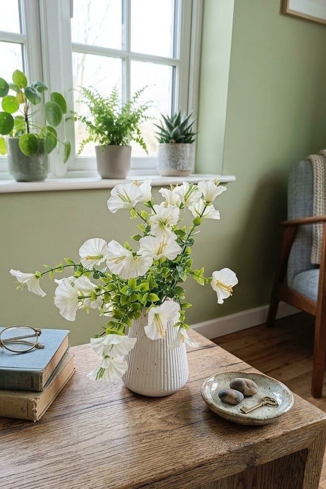 Follaje General Flor Campanilla Blanca 34cm