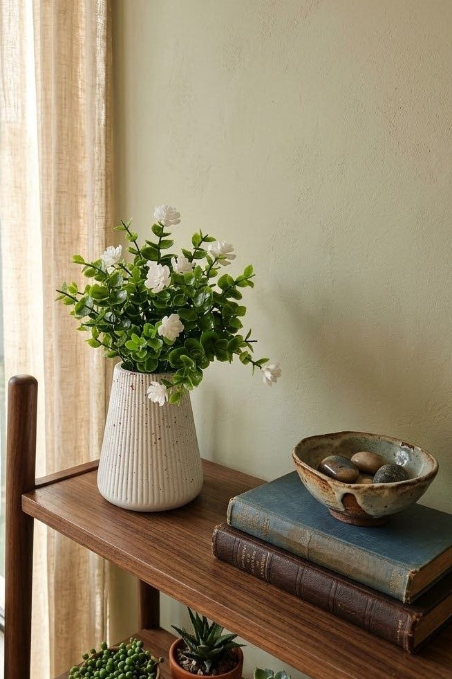 Follaje General con Florecitas Blancas 34cm