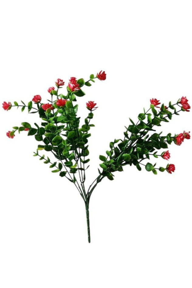 Follaje General con Florecitas Rojas 34cm