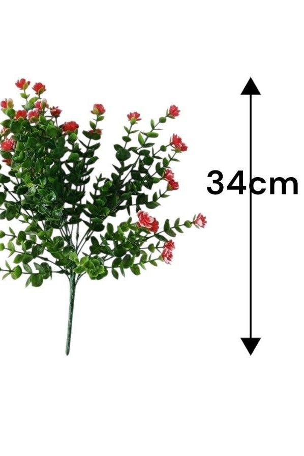 Follaje General con Florecitas Rojas 34cm