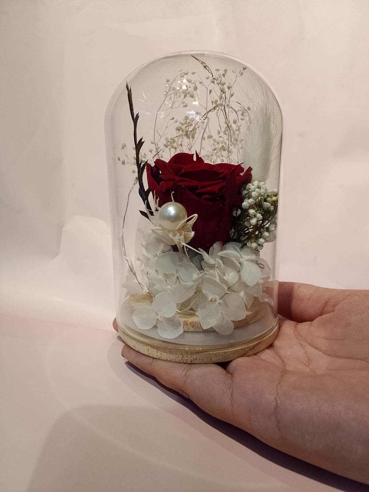 Rosa Artificial Preservada- Roja Oscura