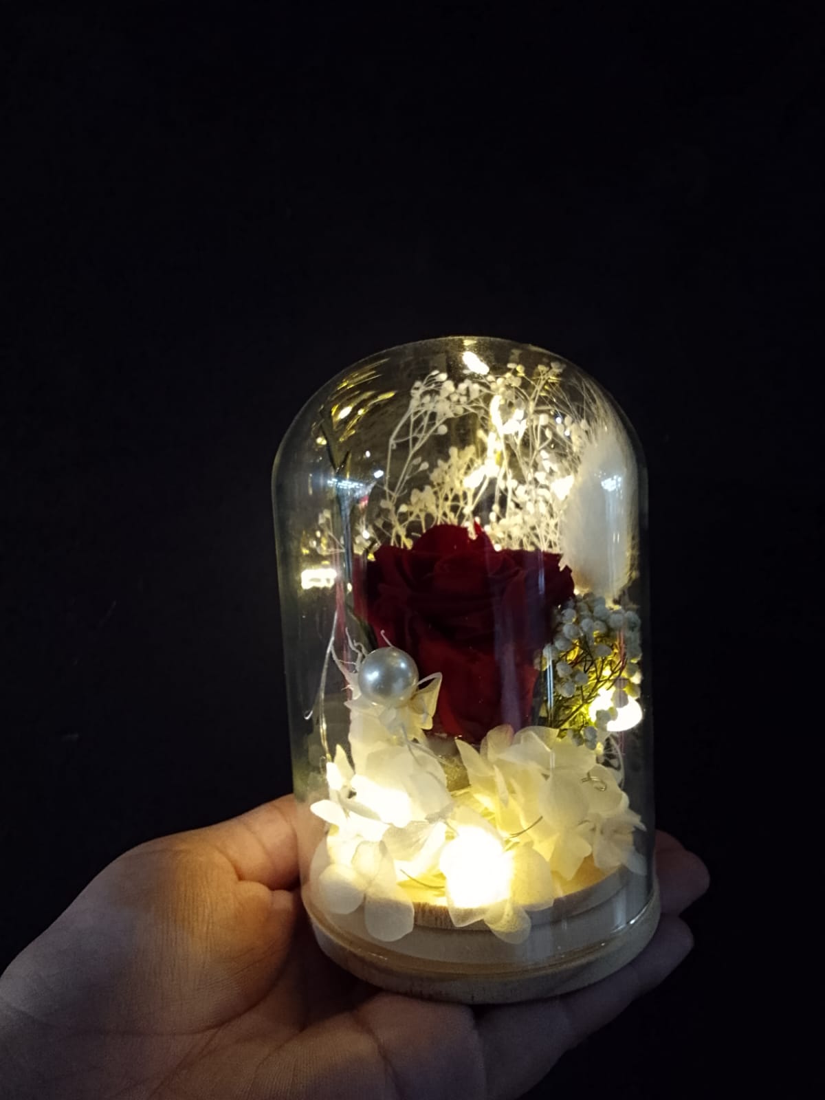 Rosa Artificial Preservada- Roja Oscura