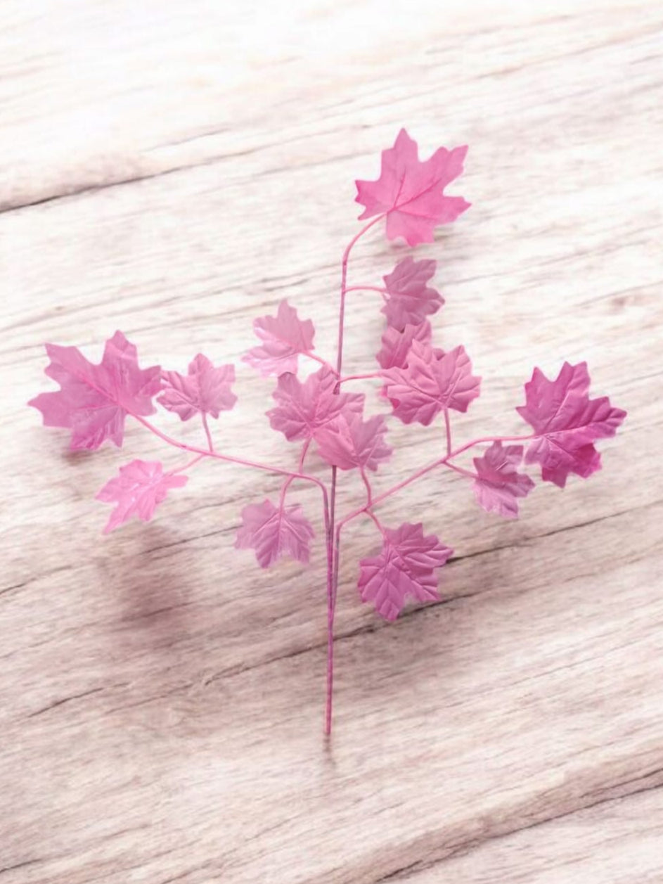 Rama Hojas de Otoño Rosada 63cm