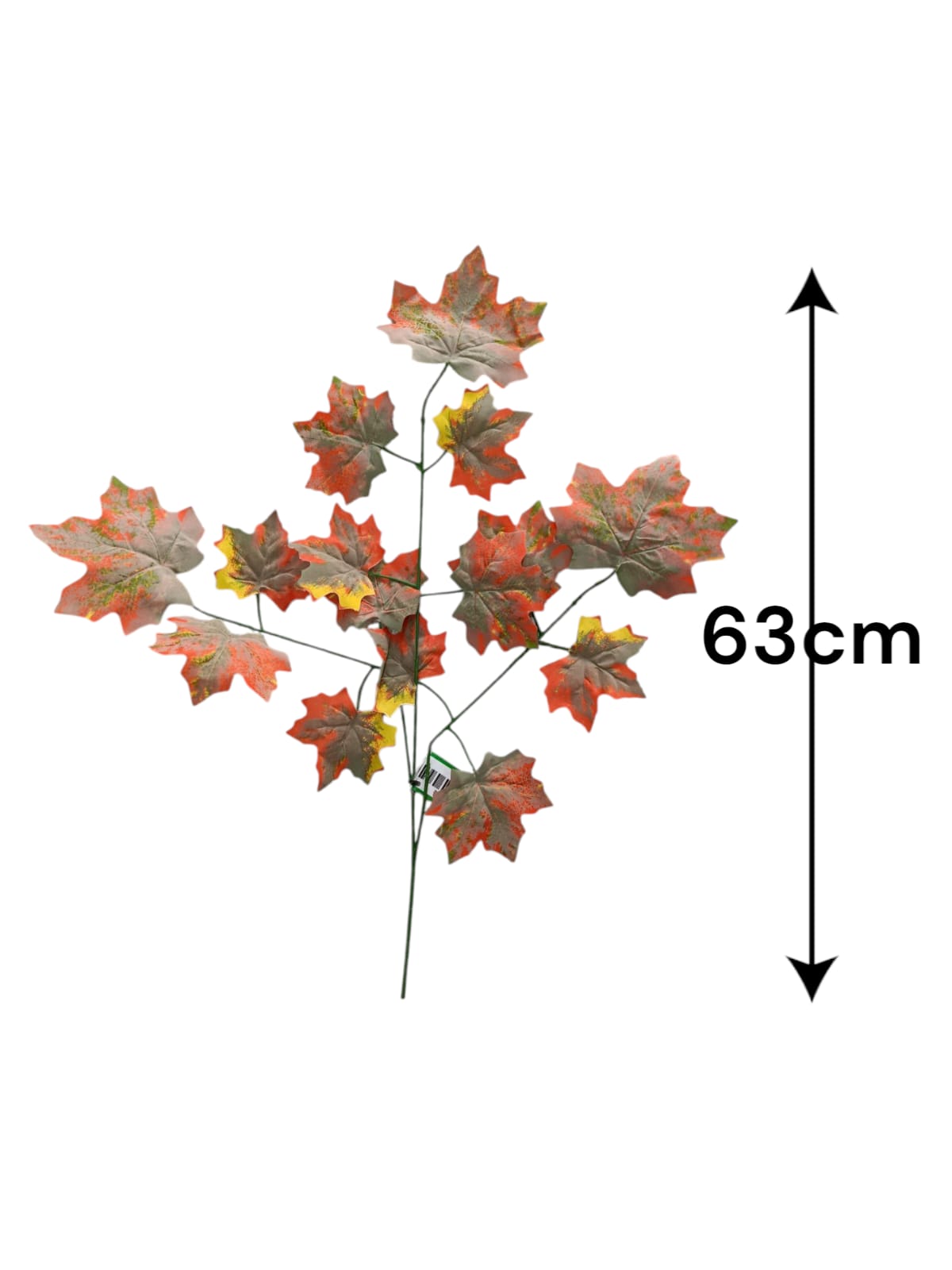 Rama Hoja de Otoño Naranja/gris 63cm