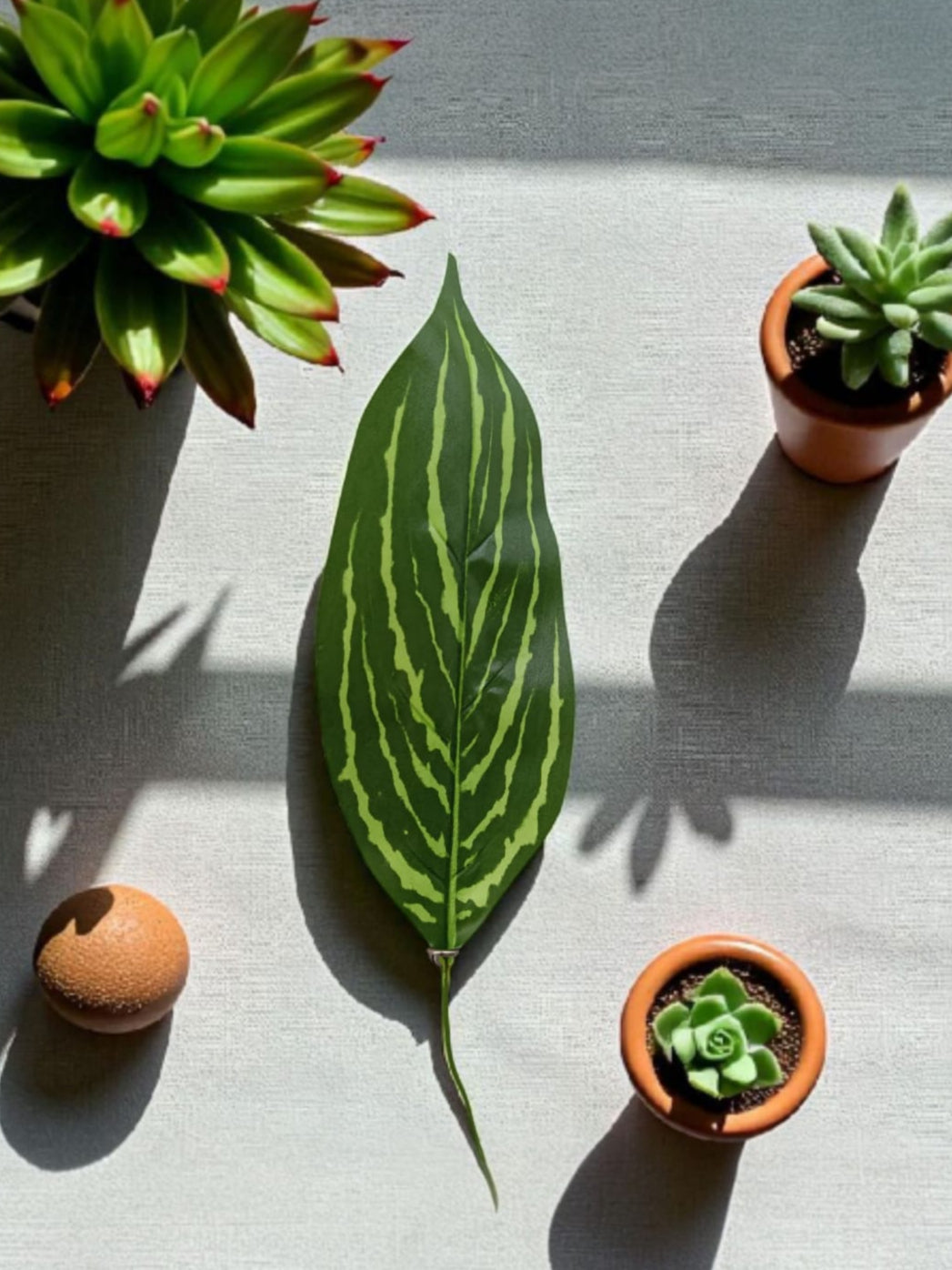 Hoja de Zebra Alargada Artificial 47cm