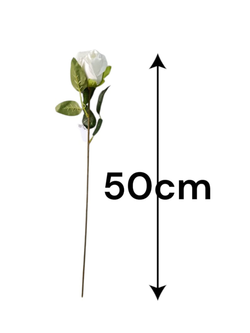 Rosa Sencilla Blanca 50cm