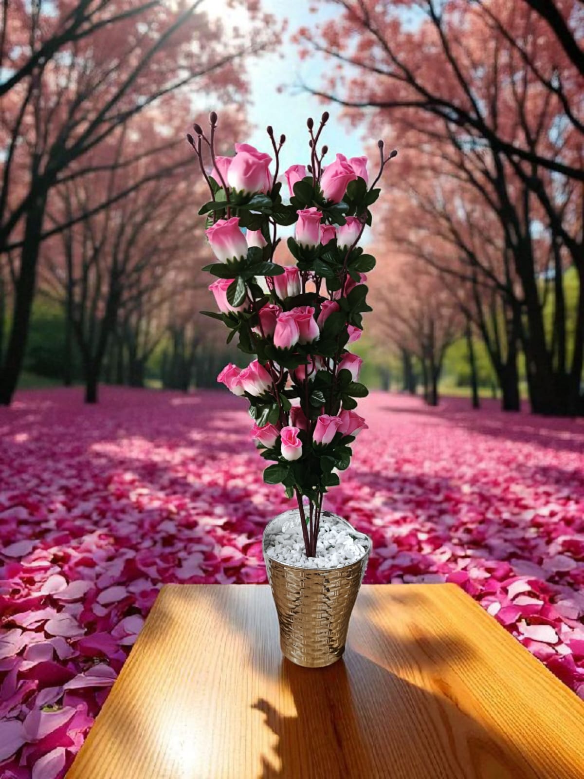 Ramo Rosa Larga Menuda 54cm