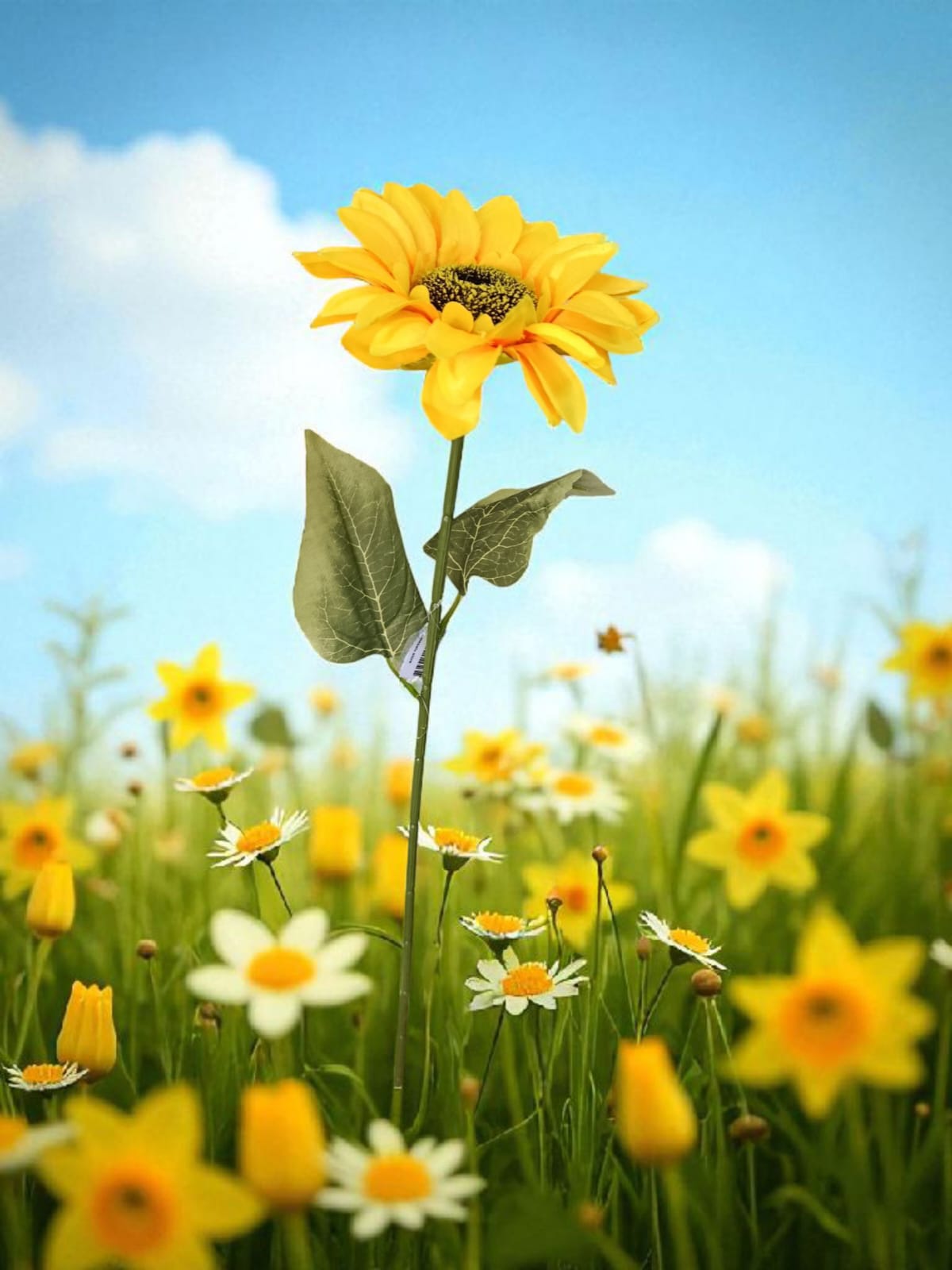 Girasol Artificial x1 Tallo Largo 65cm