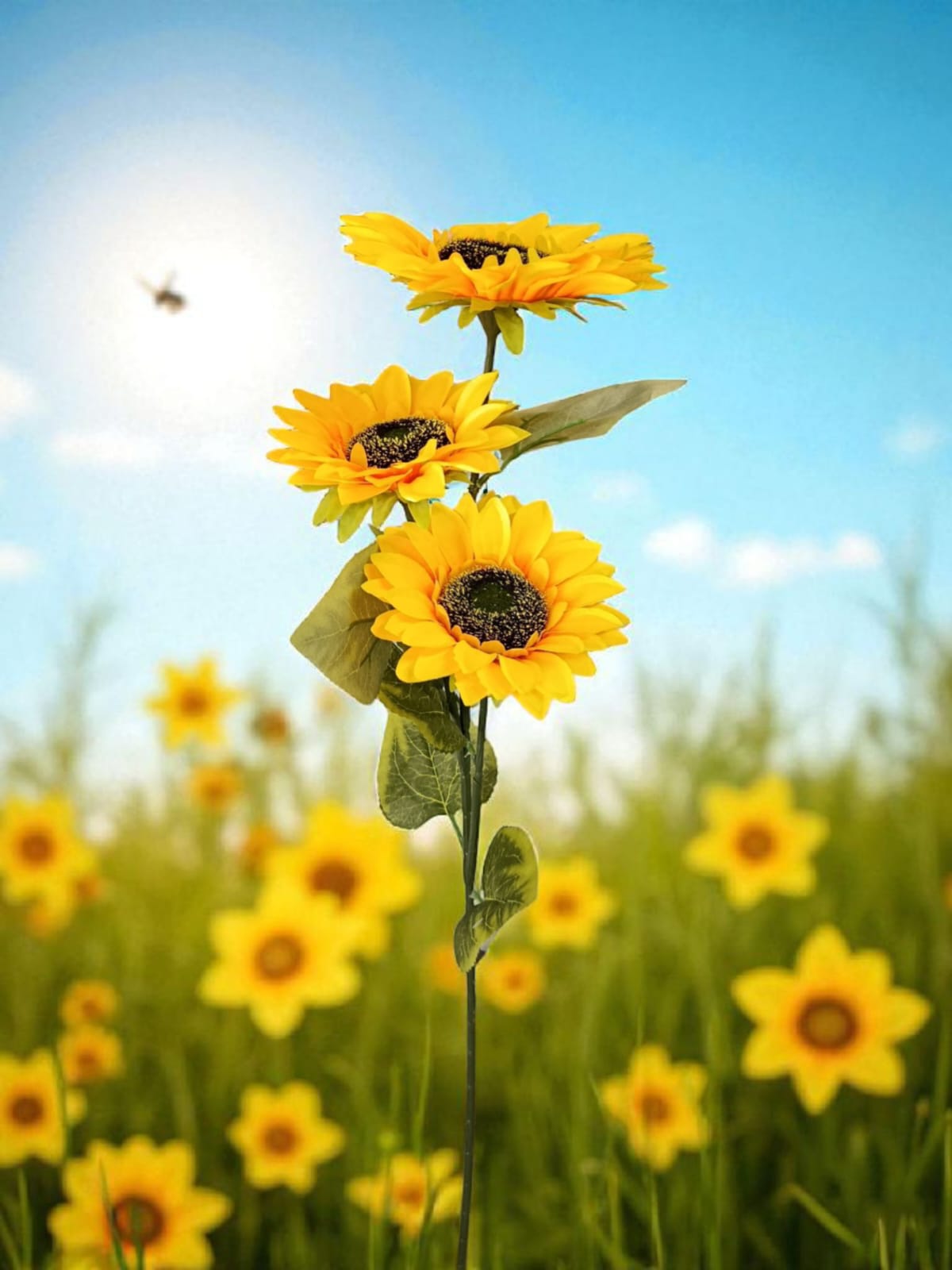 Ramo Girasol x3 Artificial 87cm