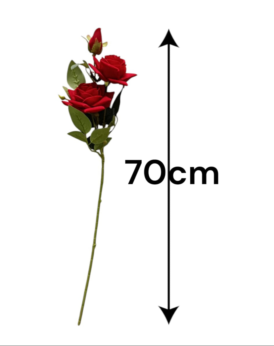 Ramo Rosa Jardín Roja x2 70cm