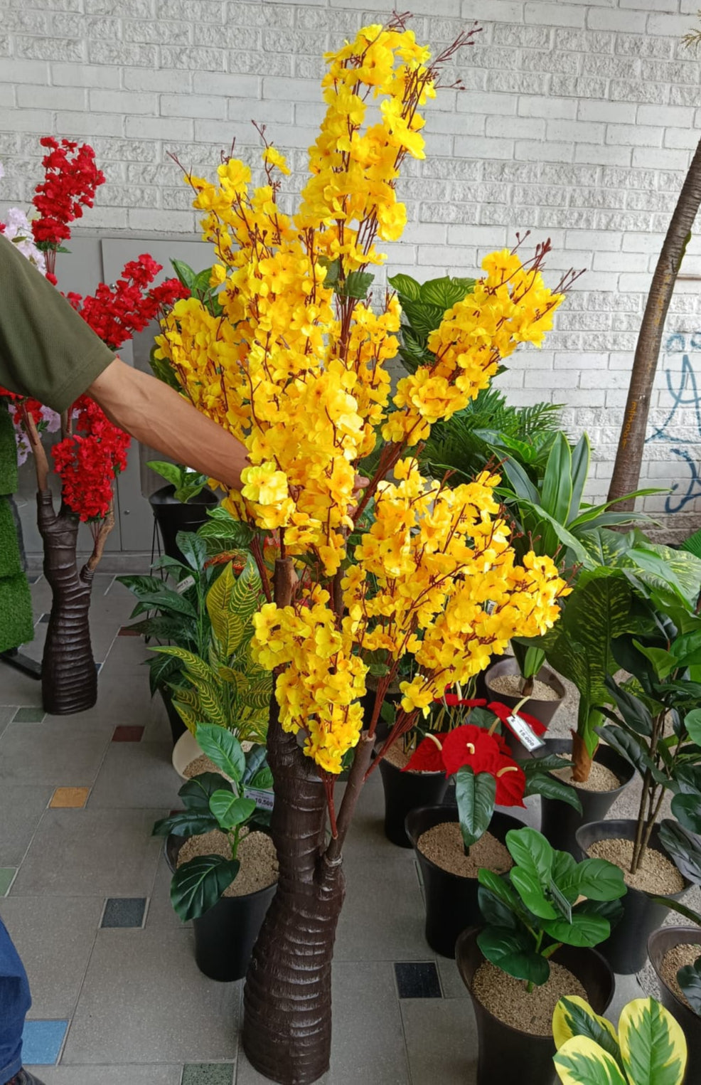 Árbol de Cerezo Grande Amarillo Artificial 1.80mts