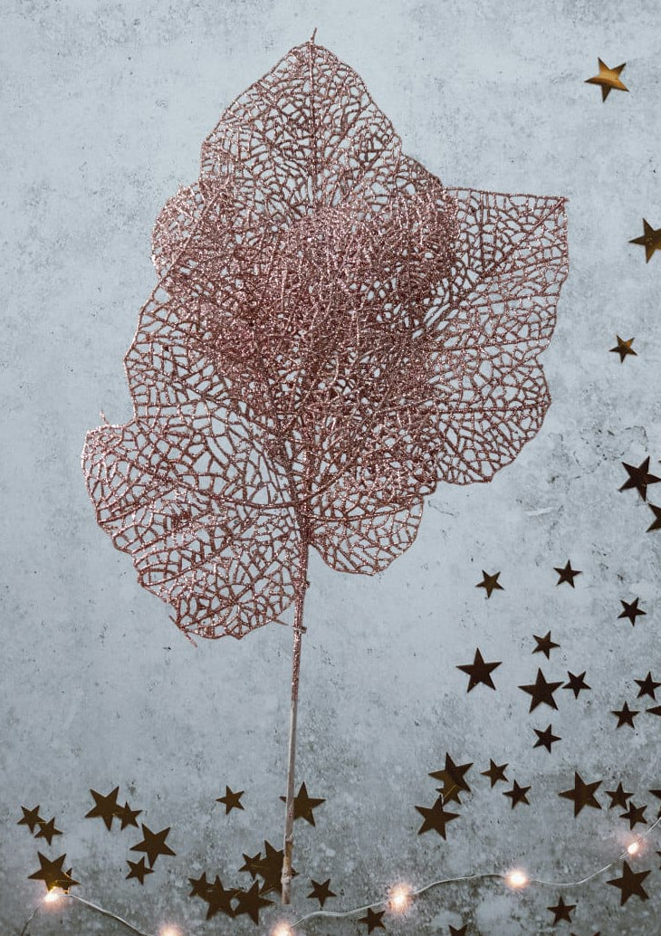 Hoja Navideña Rosada 50cm