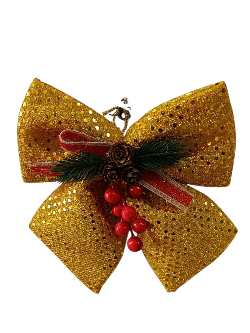 Moño Navideño Dorado 24cm – Mapalu Store
