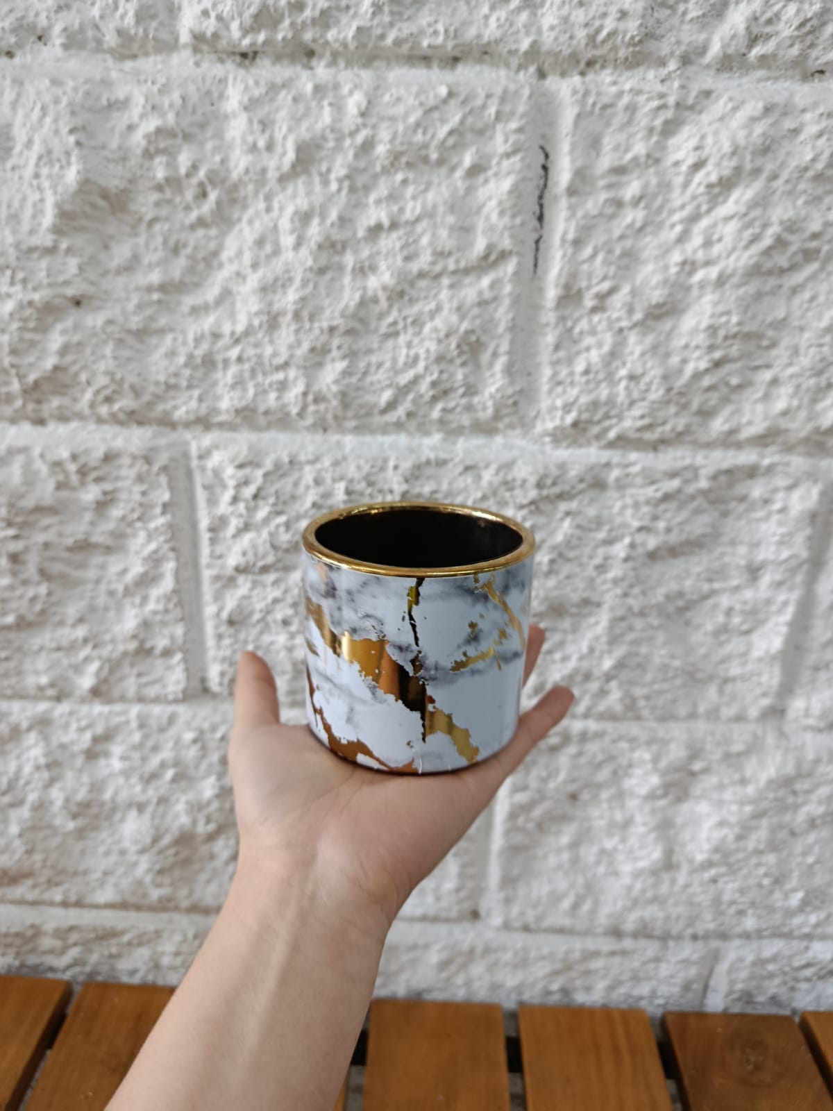 Matera de Cerámica Estilo Mármol 8cm