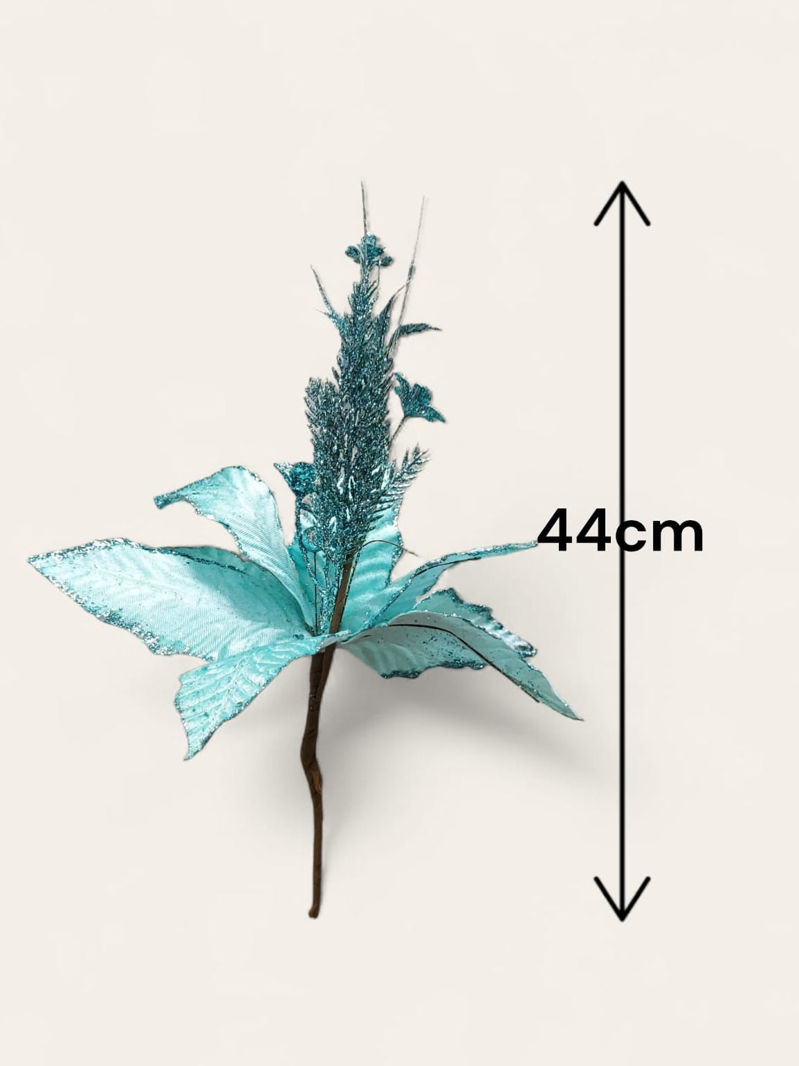 Flor Navideña Azul 40cm