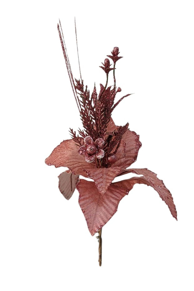 Flor Navideña Rosa 40cm