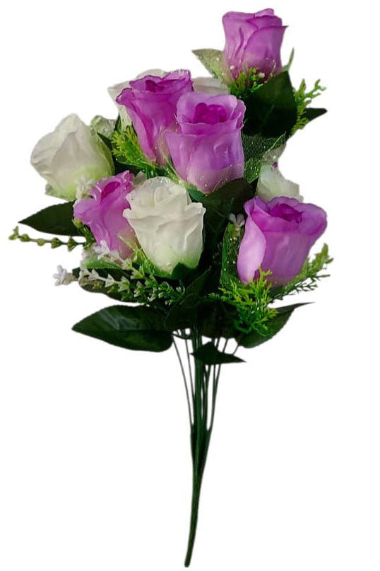 Ramo Rosa Blanca/Lila 44cm