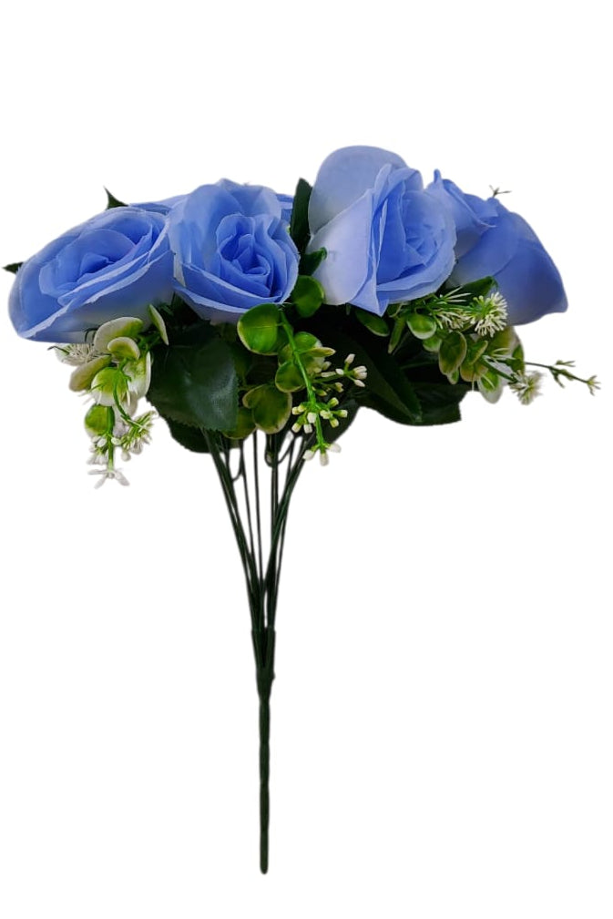 Ramo De Rosas Capullo Azul 37cm