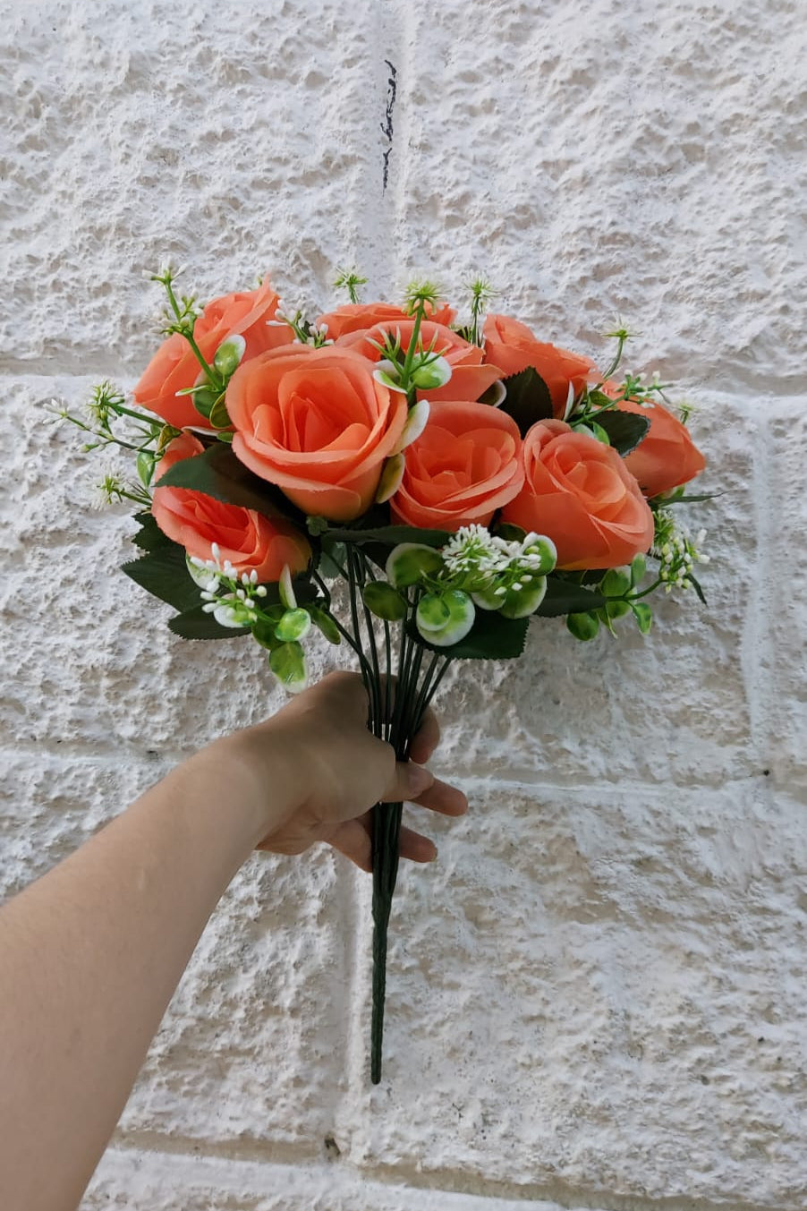 Ramo De Rosas Capullo Salmón 37cm