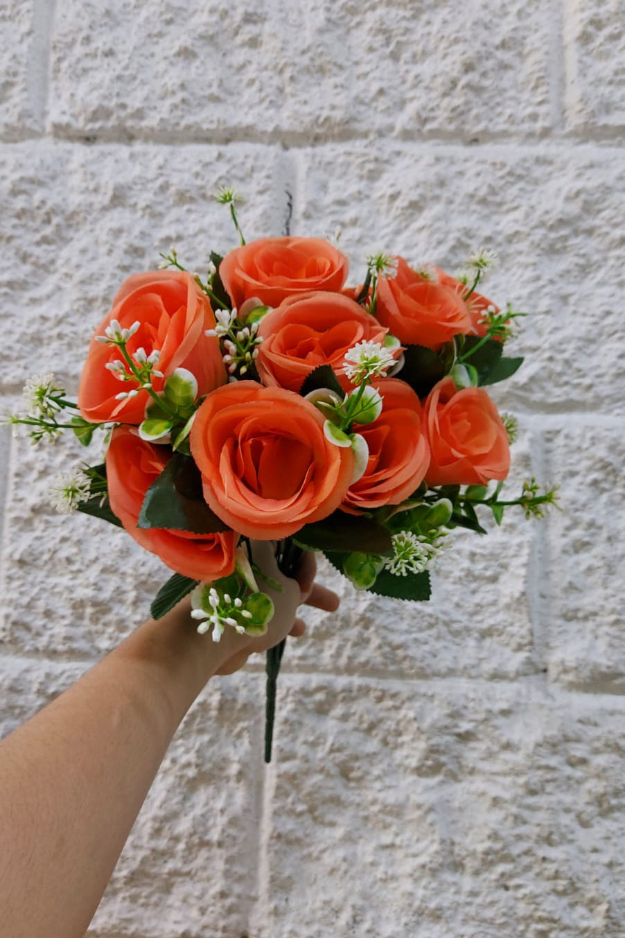 Ramo De Rosas Capullo Salmón 37cm