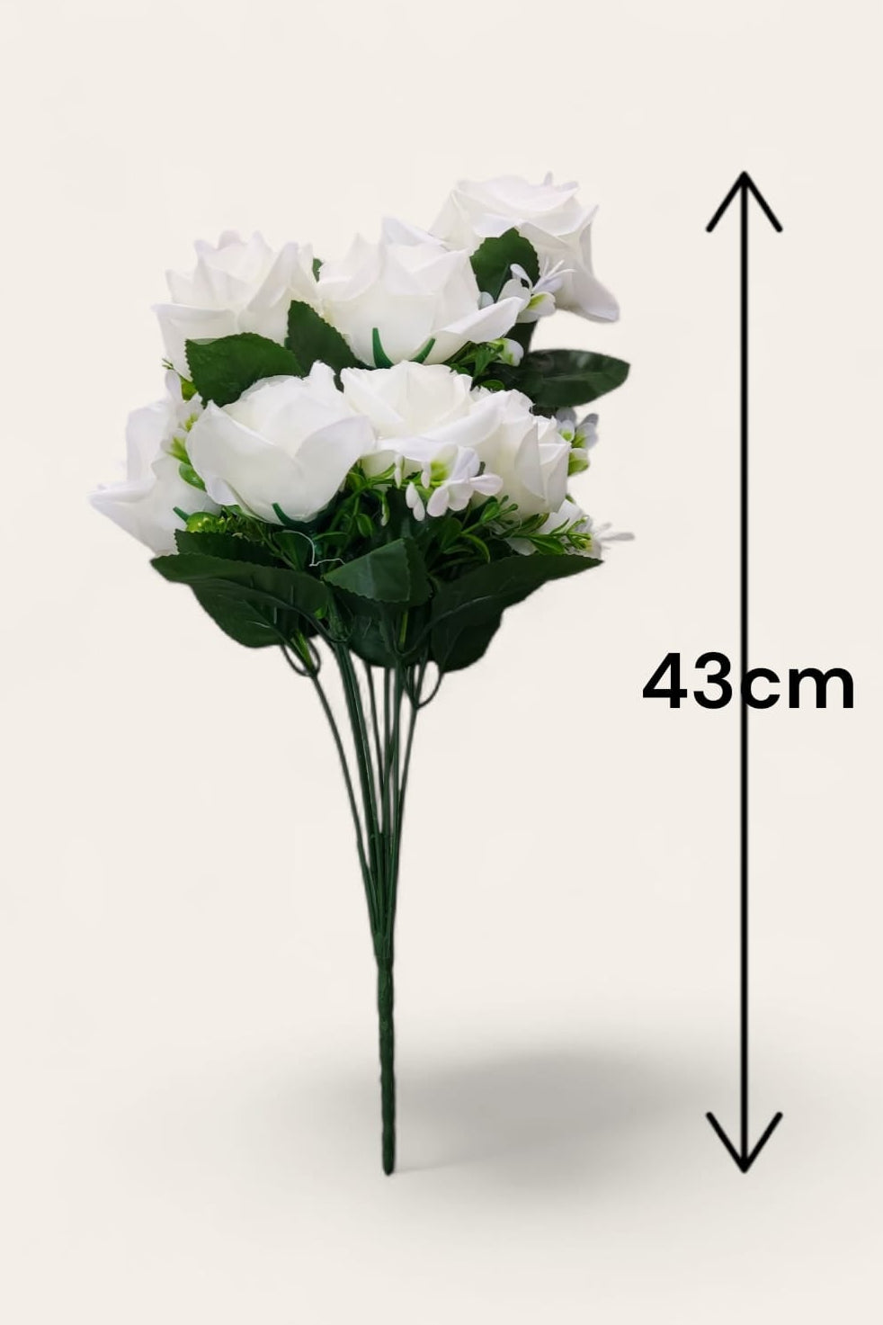 Ramo De Rosas Grandiflora  Blanca 43cm