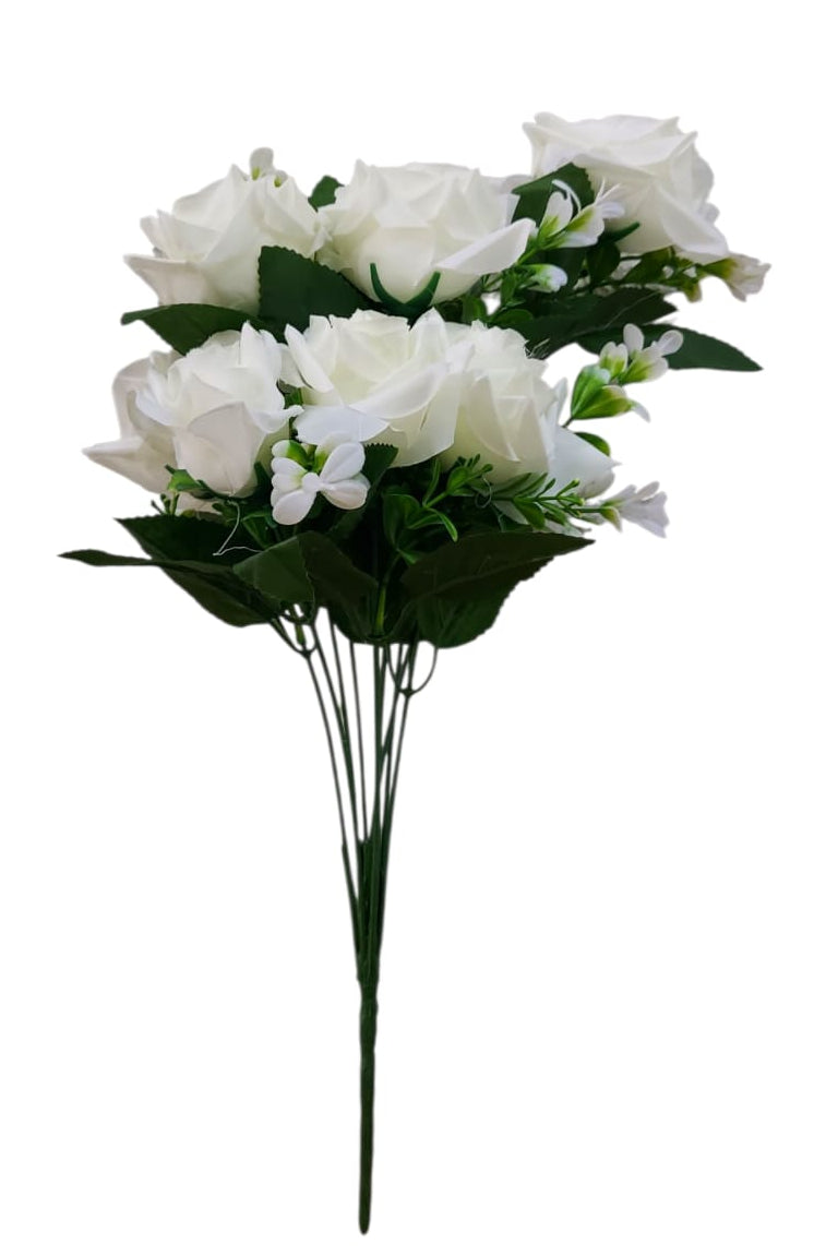 Ramo De Rosas Grandiflora  Blanca 43cm