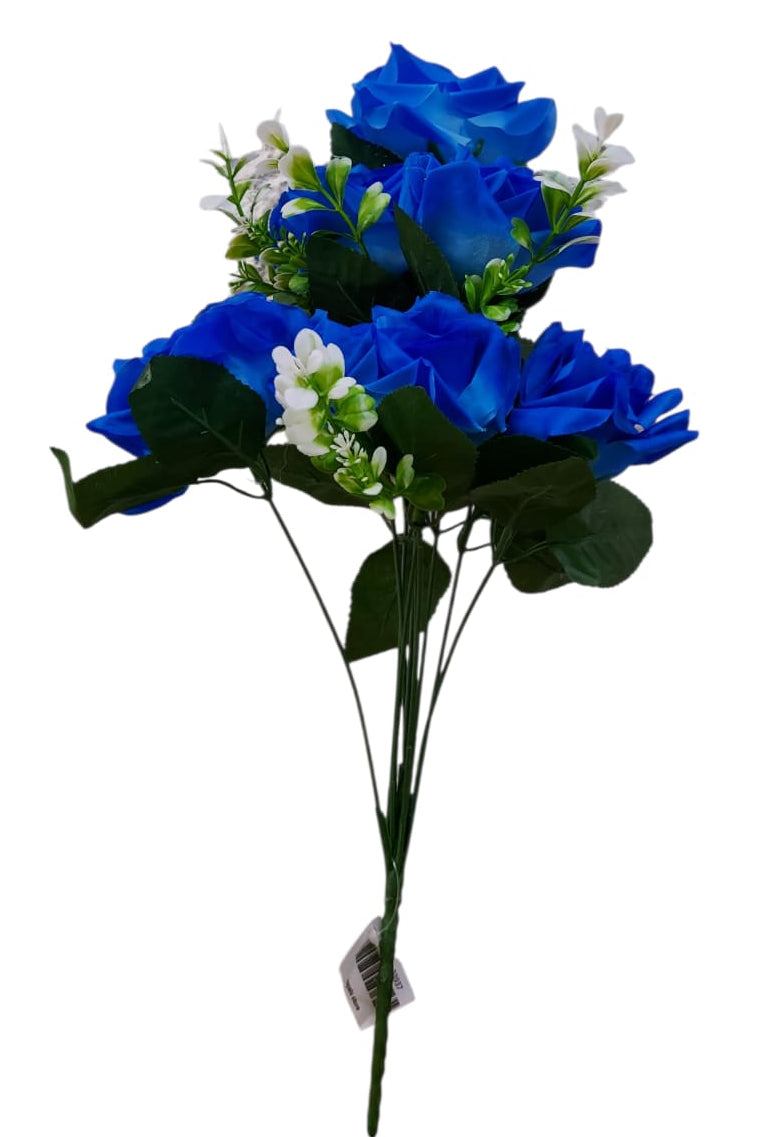 Ramo De Rosas Grandiflora Azul 43cm