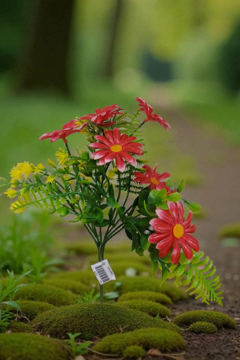 Follaje General Flor de Gerbera Roja 30cm
