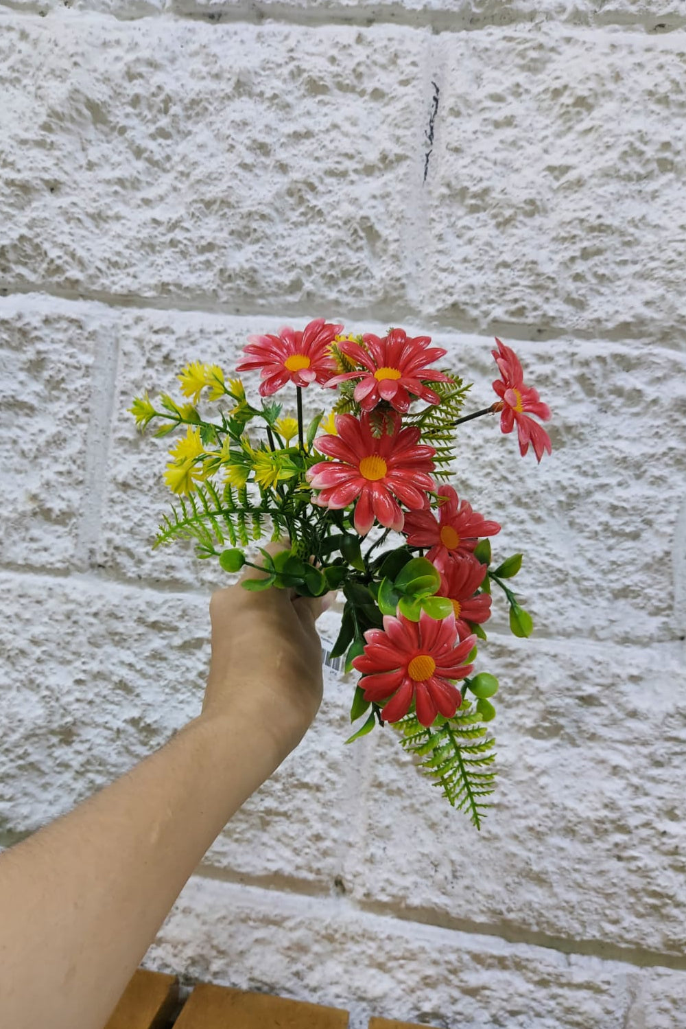 Follaje General Flor de Gerbera Roja 30cm