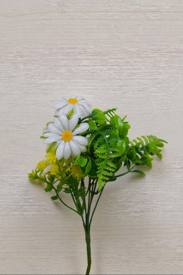 Follaje General Flor de Gerbera Blanco 30cm