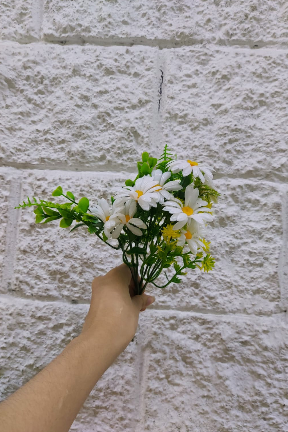Follaje General Flor de Gerbera Blanco 30cm